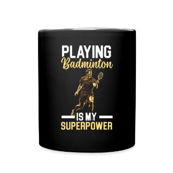 Shuttlecock Badminton Player Smash Racquet Sports - Full Colour Mug - black - Front