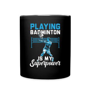 Shuttlecock Badminton Player Smash Racquet Sports - Full Colour Mug - black - Front