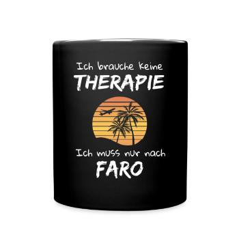 Faro Algarve Portugal Urlaub Idee - Tasse einfarbig - Schwarz - Vorne