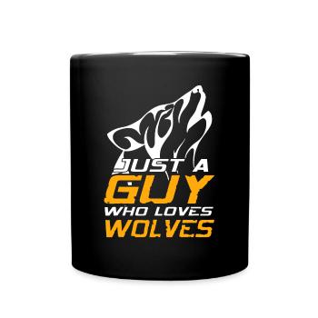 Rétro juste un gars qui aime les loups cool - Mug uni - noir - Devant