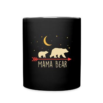 Mama Bear with Cub Moon Stars Mama Bear - Full Colour Mug - black - Front