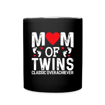 Lustige Mutter Von Zwillingen Klassischer Überflieger Zwillinge Mama - Tasse einfarbig - Schwarz - Vorne