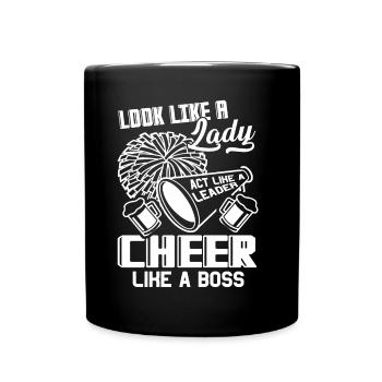 Cheerleading Act Like A Leader Cheer Like A - Full Colour Mug - black - Front