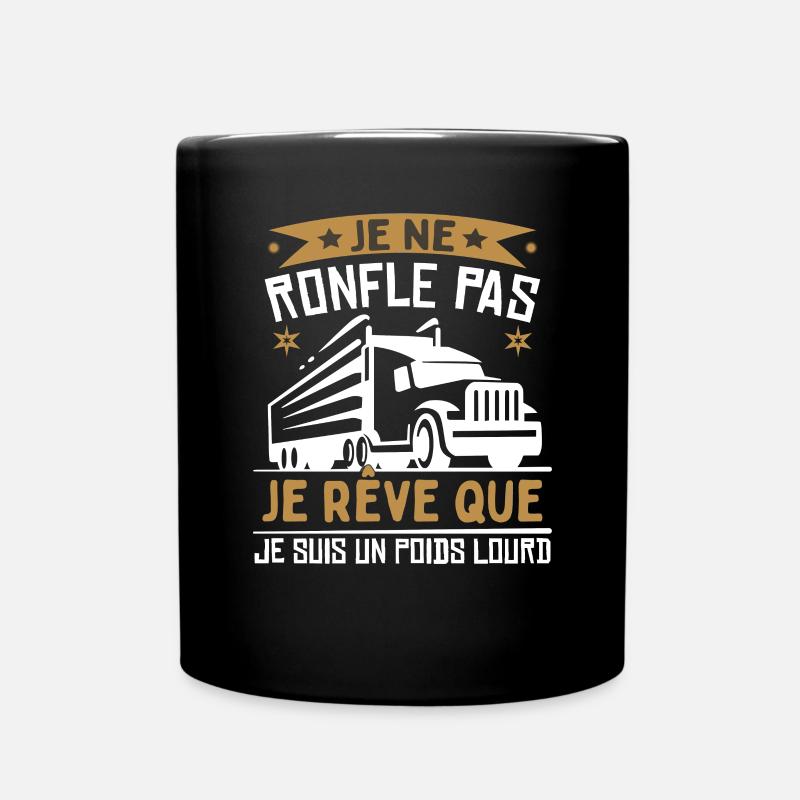 Je rêve que je suis un poids lourd - Mug uni - noir