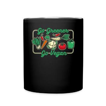Go Greener Go Vegan Vegan Vegan Végétalien à base de plantes - Mug uni - noir - Devant