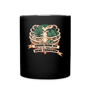 Vegan From My Head Tomates végétalien à base de plantes - Mug uni - noir - Devant