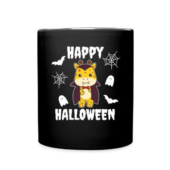 Giraffe Happy Halloween Cute Vampire Costume - Full Colour Mug - black - Front