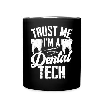 Funny technician for dental lab - Full Colour Mug - black - Front