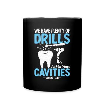 Funny dental technicians - Full Colour Mug - black - Front