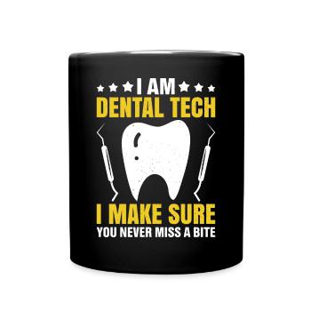 Funny technician for dental lab - Full Colour Mug - black - Front