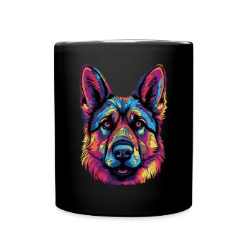 German Shepherd Color - Full Colour Mug - black - Front
