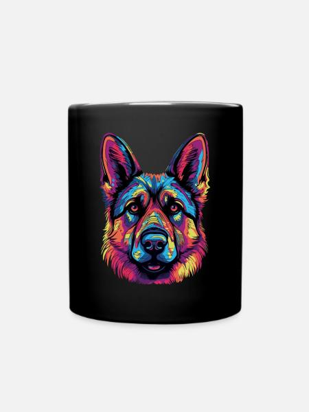 Deutscher Schäferhund Color - Tasse einfarbig - Schwarz