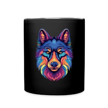Sibirischer Husky Geschenk - Tasse einfarbig - Schwarz - Vorne