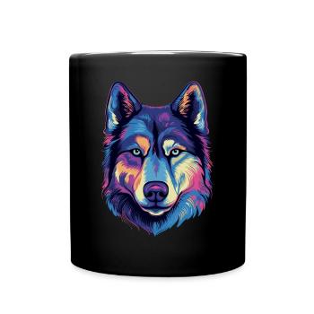 Sibirischer Husky Geschenk - Tasse einfarbig - Schwarz - Vorne