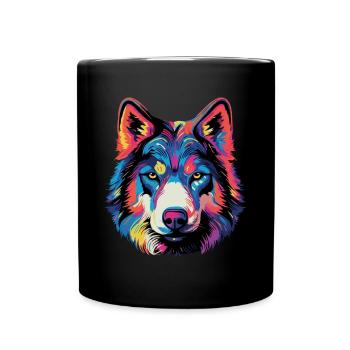 Sibirischer Husky Geschenk - Tasse einfarbig - Schwarz - Vorne