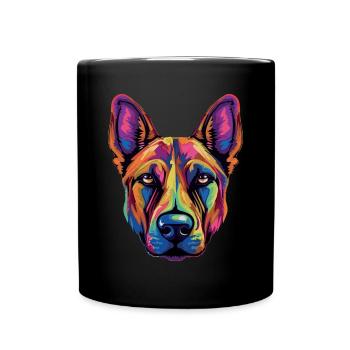 Malinois Belgischer Schäferhund - Tasse einfarbig - Schwarz - Vorne