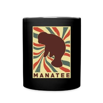 Manatee Retro Vintage - Full Colour Mug - black - Front