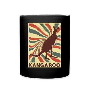 Kangaroo Retro Vintage - Full Colour Mug - black - Front