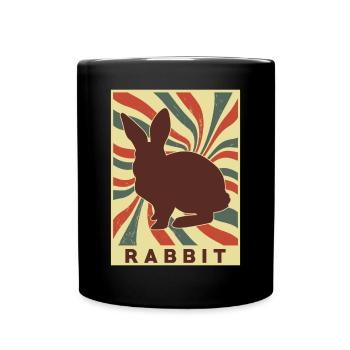 Lapin Rétro Vintage - Mug uni - noir - Devant