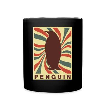 Pinguin Retro Vintage - Tasse einfarbig - Schwarz - Vorne