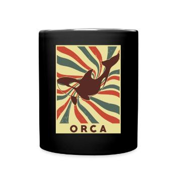 Orca Retro Vintage - Tasse einfarbig - Schwarz - Vorne