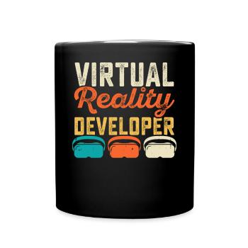 VR Virtuel Reality - Tasse einfarbig - Schwarz - Vorne