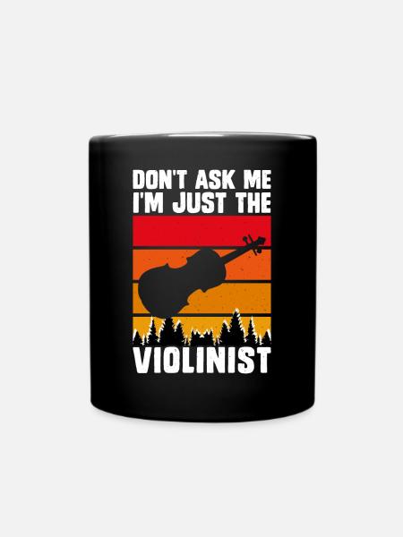 Violine Violinist - Tasse einfarbig - Schwarz
