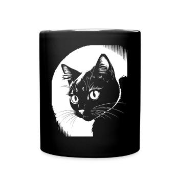Drôle de chat Silhouette Cheeky Fun Cats - Mug uni - noir - Devant