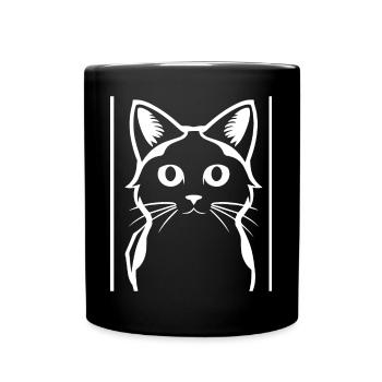 Drôle de chat Silhouette Cheeky Fun Cats - Mug uni - noir - Devant