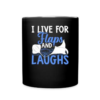 Manta Ray I live for flaps Manta Rays Lover - Mug uni - noir - Devant