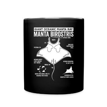 Mantarochen Anatomie Mantarochen Liebhaber - Tasse einfarbig - Schwarz - Vorne