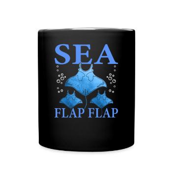 Mantarochen Sea Flap Flap Mantarochen Liebhaber - Tasse einfarbig - Schwarz - Vorne