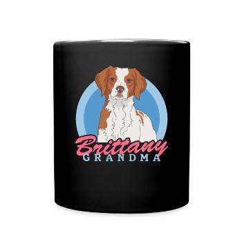 Brittany Oma Epagneul Breton Vorstehhund Geschenk - Tasse einfarbig - Schwarz - Vorne