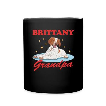 Brittany Grandpa Spaniel Breton Dog Gift - Full Colour Mug - black - Front