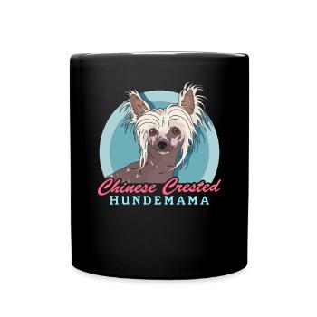 Chinese Crested Hundemama Schopfhund Geschenk - Tasse einfarbig - Schwarz - Vorne