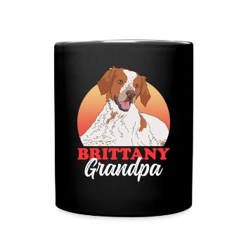 Brittany Grandpa Spaniel Breton Dogs Gift - Full Colour Mug - black - Front