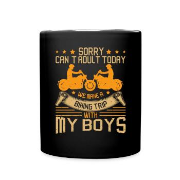 Biking Trip With My Boys Biker - Full Colour Mug - black - Front