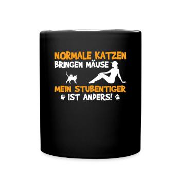Katzenfreund, Katzenzubehör Geschenk - Tasse einfarbig - Schwarz - Vorne
