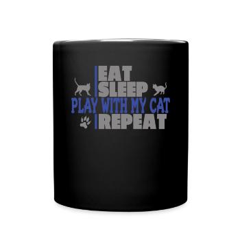 Cat Friend, Cat Accessories Gift - Full Colour Mug - black - Front