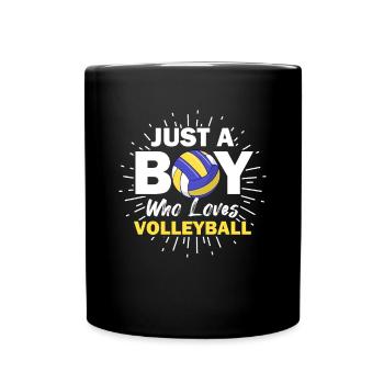 Just A Boy Who Loves Volleyball Player Blocker Spi - Full Colour Mug - black - Front