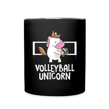 Spiker Setter Funny Cute Volleyball Unicorn - Tasse einfarbig - Schwarz - Vorne