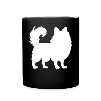 Pomeranian Zwergspitz - Tasse einfarbig - Schwarz - Vorne