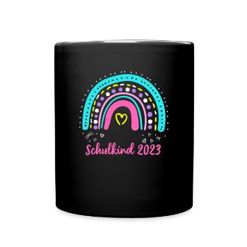 Schulkind 2023 - Tasse einfarbig - Schwarz - Vorne
