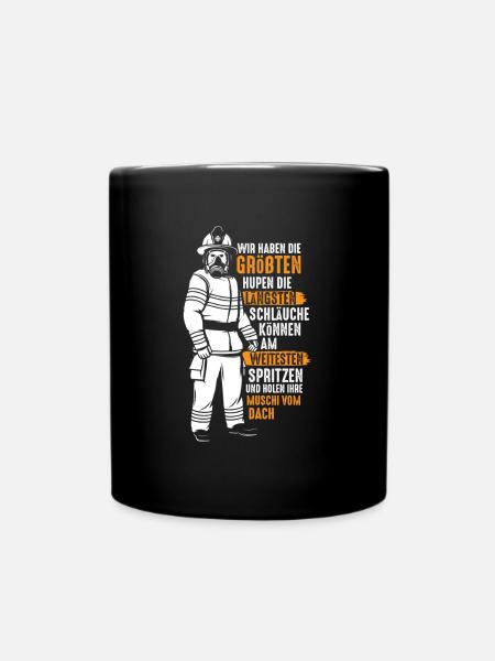 Feuerwehr große Hupen Lange Schläuche - Tasse einfarbig - Schwarz