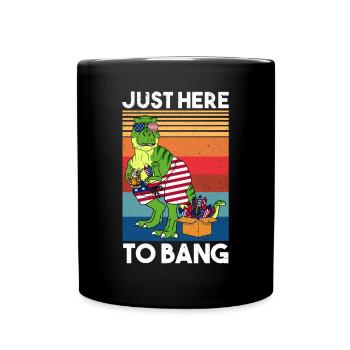 Juste ici pour frapper l’Amérique T-Rex Dino Feux d’artifice - Mug uni - noir - Devant