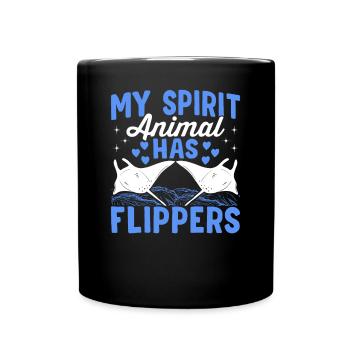 Mantarochen Krafttier Mantarochen Liebhaber - Tasse einfarbig - Schwarz - Vorne