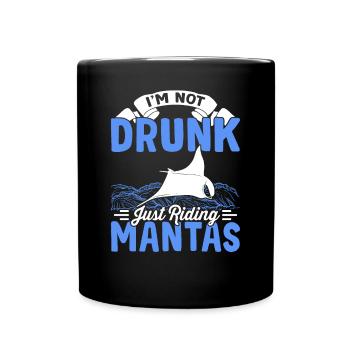 Mantarochen Reiten Mantas Mantarochen Liebhaber - Tasse einfarbig - Schwarz - Vorne