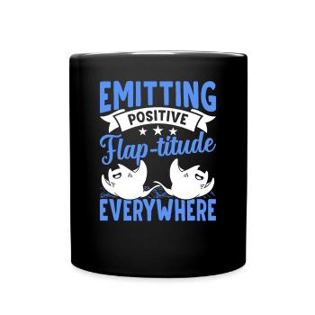 Mantarochen Positive Flap-titude Mantarochen - Tasse einfarbig - Schwarz - Vorne