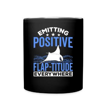 Mantarochen Positive Flap-titude Mantarochen - Tasse einfarbig - Schwarz - Vorne