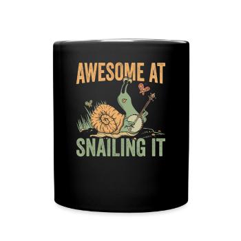 Snail lover sniffs it snail owners - Full Colour Mug - black - Front